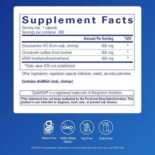 Miniatura 2 de Pure Encapsulations Glucosamina Condroitina con MSM - Apoya la salud de las articulaciones y la formación normal del cartílago* - Mantiene