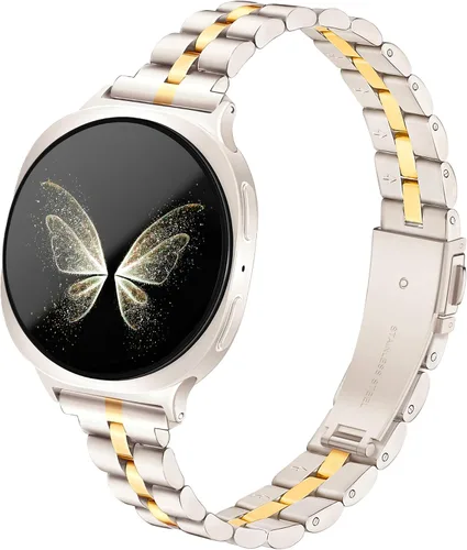 Miniatura 11 de Melyis Correa delgada de metal para Samsung Galaxy Watch 8 7 6 5 4 FE 1.575 in 1.732 in/Galaxy Watch 8 6 4 Classic, 0.787 pulgadas de acero