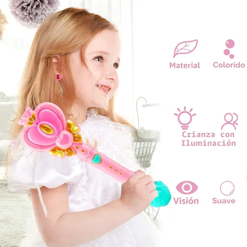 Miniatura 3 de Varita de Burbujas para Niños Máquina Sopladora de Burbujas Corazón de Princesa Varita con Luz Pascua Navidad Cesta Rellenos de Calcetín Juguetes al