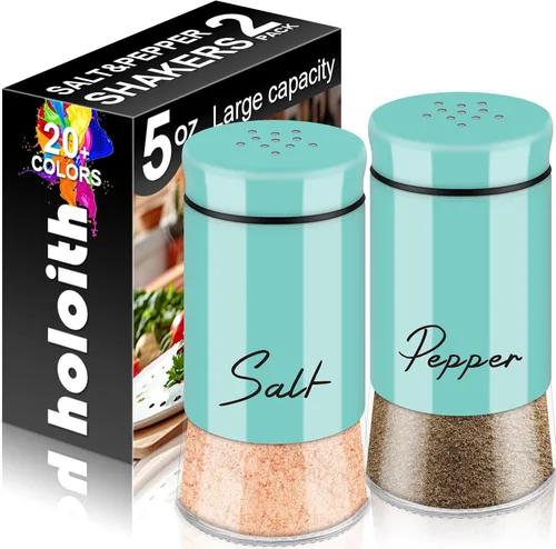 Miniatura 12 de Juego de salero y pimentero, salero y pimentero de vidrio de 148 ml con tapa de acero inoxidable, decoraciones del 4 de julio para cocina y hogar