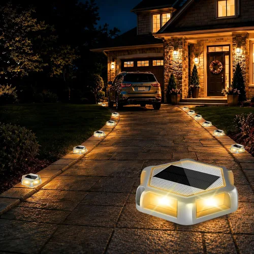 Miniatura 13 de Luces solares para muelle de entrada, 16 paquetes impermeables de 1200 mAh para exteriores, luces LED de aluminio para exteriores, luz de Azul
