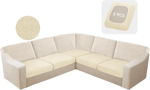 Miniatura 32 de HDCAXKJ - Fundas impermeables para cojín de sofá modular, fundas elásticas para cojín de sofá de esquina, fundas protectoras de muebles de jacquard