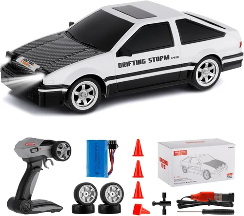 Miniatura 10 de GoolRC Coche de deriva a control remoto a escala 1:16, autos RC 4WD, autos de carreras RC de alta velocidad de 30 KM/H con luces LED, neumático a