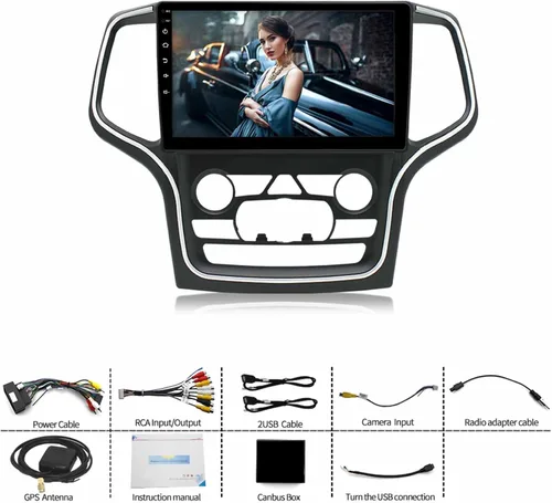 Miniatura 7 de Android 11 - Radio estéreo de coche para Jeep Grand Cherokee 2014-2022, reproductor multimedia para automóvil, navegador GPS, pantalla táctil de 10