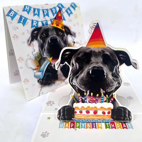 Miniatura 9 de Tarjeta de cumpleaños de perro Beagle 3D emergente – Felicitación de feliz cumpleaños para los amantes de los perros – Tarjeta desplegable