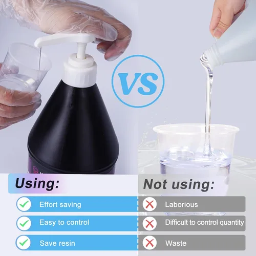 Miniatura 4 de LET'S Resin Dispensador de bomba de galón, dispensador de bomba de resina a prueba de fugas de 10 cc, sin BPA, accesorios de resina 38/401