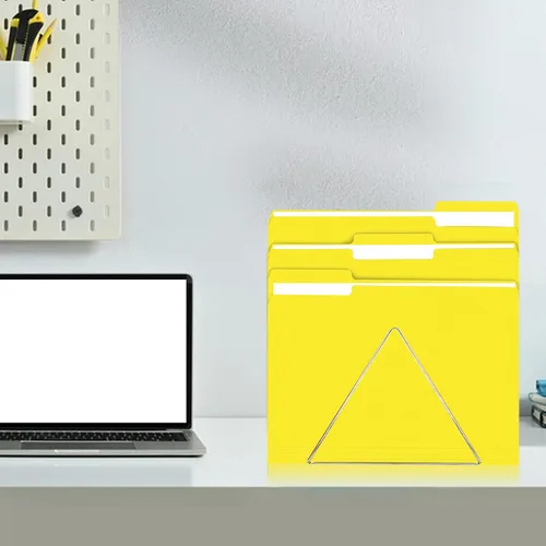 Miniatura 7 de RAZCC - Carpeta de archivos, paquete de 100 carpetas de archivos con pestaña de corte de 1/3, tamaño carta, amarillas, carpetas con pestañas, ideal