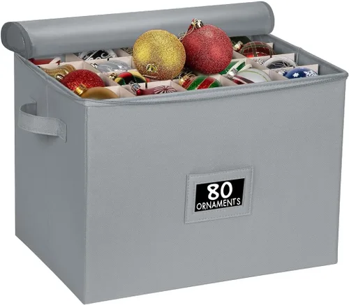 Caja de almacenamiento para adornos de Navidad, grandes contenedores de almacenamiento de decoración navideña que almacenan hasta 128 adornos de 3