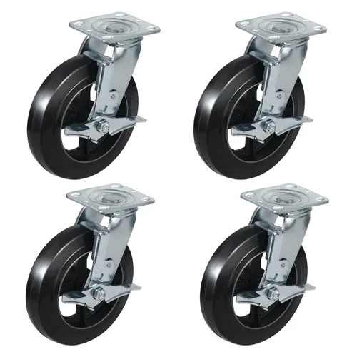 Miniatura 40 de Ruedas industriales de 5 x 2 pulgadas, rueda de goma en hierro fundido, juego de 4 ruedas resistentes con capacidad de hasta 1800 libras