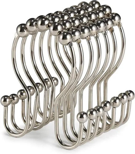 Miniatura 15 de Goowin - Ganchos de cortina de ducha, 12 piezas de anillos de cortina de ducha, colgadores de cortina de ducha de acero inoxidable, ganchos de Negro