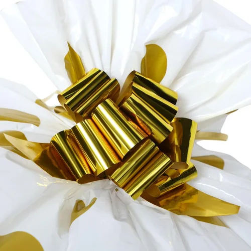 Miniatura 5 de Fulmoon 4 bolsas de regalo jumbo de 48 pulgadas, bolsas doradas extra grandes con flores de tirar, regalo gigante de plástico para regalo de Dorado
