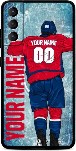 Miniatura 34 de Funda personalizada de hockey sobre hielo con nombre y número para Samsung Galaxy S22 S23 S21+ S20 Ultre S21 FE S10 S8 S9 Plus, silicona líquida