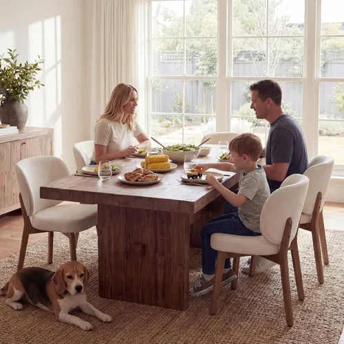 Miniatura 3 de YOUNIKE Silla de comedor con respaldo alto, silla única de cocina estilo moderno de mediados de siglo, silla acentuada sin brazos de tela bouclé