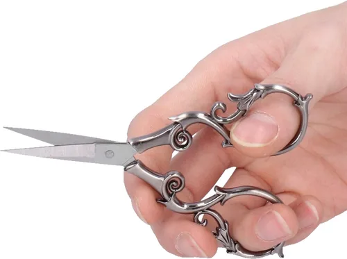 Miniatura 8 de Tijeras de bordado vintage con punta de acero inoxidable de 4.3 pulgadas, tijeras de costura pequeñas, tijeras de manualidades retro para costura