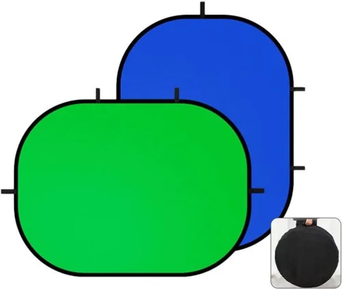 Miniatura 4 de Silla portátil de pantalla verde de 29.5 pulgadas, telón de fondo plegable de doble cara, llave de croma para juegos de transmisión, llamadas