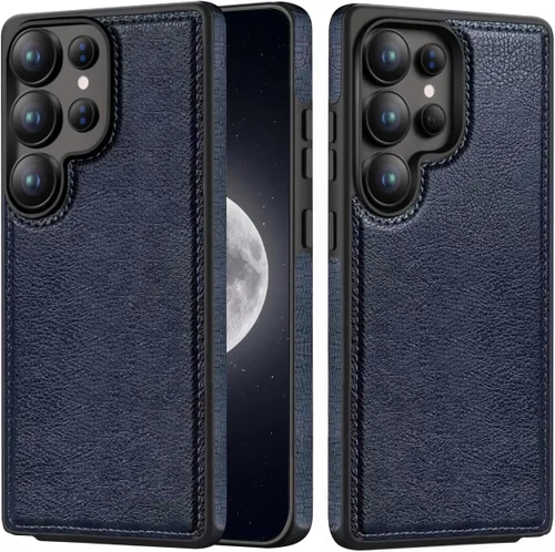 Miniatura 10 de Diseño compatible con Samsung Galaxy S22 Ultra 5G, funda de cuero de lujo, delgada, antideslizante, agarre suave, a prueba de golpes, funda Marrón