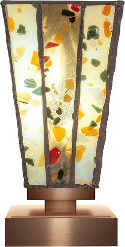Miniatura 19 de Toltec Lighting Luna Accent - Lámpara de mesa, acabado grafito, cristal cuadrado de burbujas ahumadas de 3.5 pulgadas