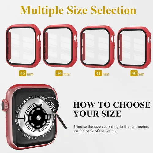 Miniatura 6 de Juego de 3 fundas compatibles con Apple Watch SE 3 Series 6/5/4 de 40 mm con protector de pantalla de vidrio templado, cubierta protectora
