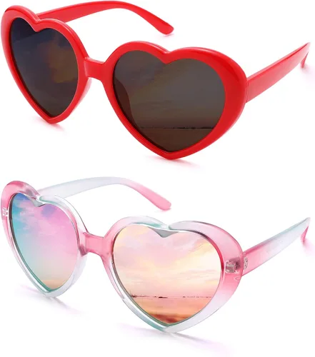 Pro Acme Lentes de sol de moda con forma de corazón para mujer, de gran tamaño, vintage, encantadores, polarizados, 2.165 in