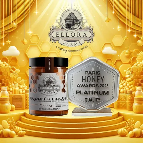 Miniatura 6 de Ellora Farms Greek Honey, Lemon & Orange Blossom Raw Honey Unfiltered, 2025 Paris Platinum Award, Non-GMO and Unpasteurized, Gift Pack with Dipper