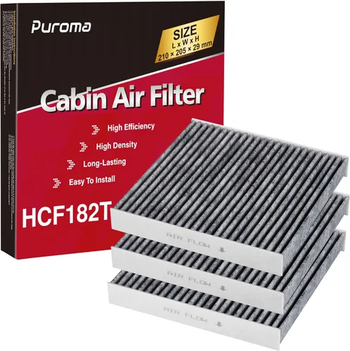 Miniatura 9 de Puroma Paquete de 1 filtro de aire de cabina con carbón activado de repuesto para CP182, CF11182, compatible con Honda CR-V, Civic, Accord, Odyssey