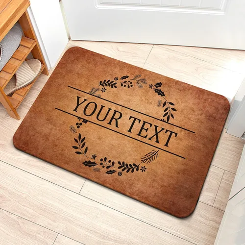 Livole Tapete personalizado para puerta delantera, tapete de bienvenida personalizado con nombre de la familia, para interiores y exteriores con