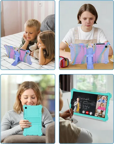 Miniatura 7 de DETUOSI Funda para Samsung Galaxy Tab A7 Lite de 8.7 pulgadas, con lápiz capacitivo y correa para el hombro, funda protectora ligera de silicona