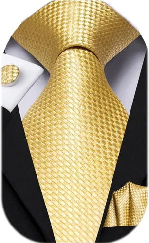 Miniatura 39 de Dubulle Corbata tejida de cachemira para hombre y gemelos de pañuelo para hombre, conjunto de gemelos para boda formal y negocios