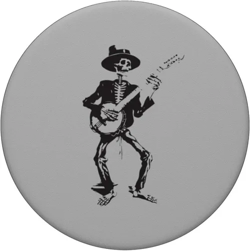 Miniatura 3 de Banjo bailando esqueleto Bluegrass Festival de música PopSockets intercambiables PopGrip