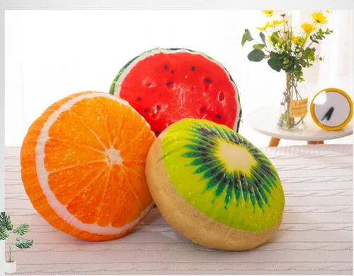 Miniatura 3 de Cojín de fruta Cojín redondo grueso Cojín reposacabezas (13.7 pulgadas, kiwi)