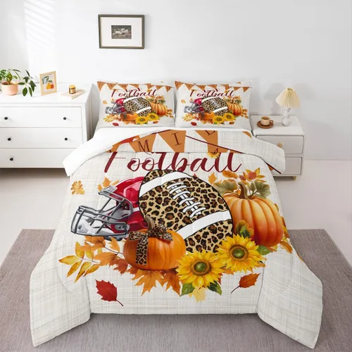 Miniatura 5 de Lindo juego de edredón de murciélago tamaño Queen con diseño de animales de Feliz Halloween, 3 piezas para decoración de habitación de niños