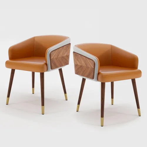 Miniatura 16 de ARTPLAN Juego de 2 sillas de comedor, sillas decorativas tapizadas de tela para sala de estar, sillas de brazo para muebles de interior del hogar