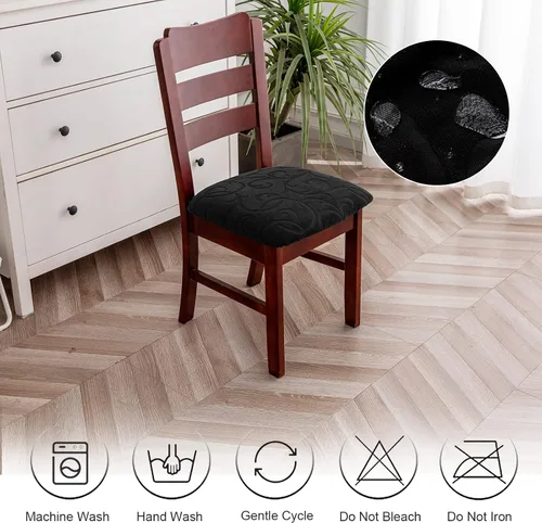 Miniatura 7 de Genina Fundas de asiento impermeables para sillas de comedor, fundas elásticas para sillas de comedor, fundas protectoras para sillas de cocina