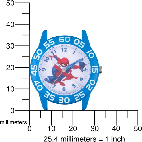 Miniatura 5 de Marvel Spider-Man Kids' Plastic Time Teacher Analog Quartz Nylon Strap Watch