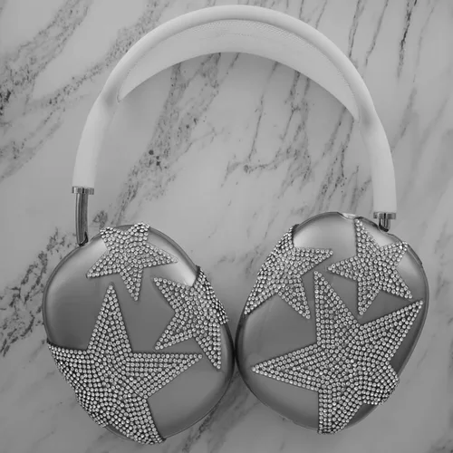 Miniatura 3 de MORWLAT Funda para AirPods Max con Diamantes de Imitación Brillantes Estrellas, Fundas Suaves Bonitas Transparentes y Brillantes para Mujeres