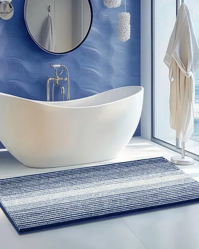 Miniatura 117 de BSICPRO Juegos de Alfombras y Tapetes para Baño, Juego de Alfombra de Baño de Felpilla Gruesa Absorbente de 2 Piezas Antideslizante, Tapetes Suaves