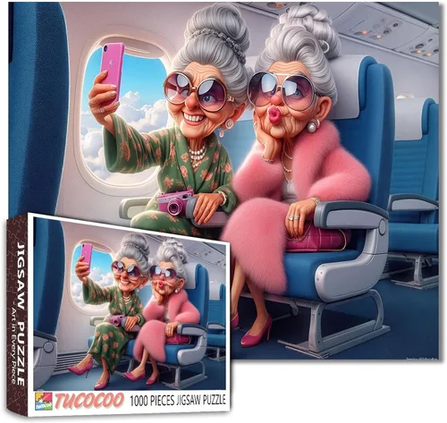 Rompecabezas de 1000 piezas para adultos, rompecabezas de moda para anciana, rompecabezas para mujeres, divertido viaje de 1000 piezas, rompecabezas