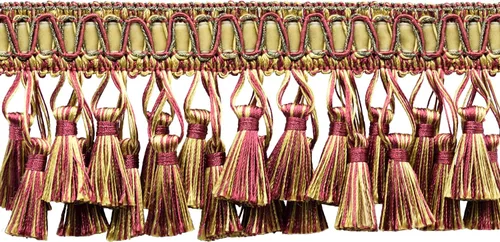 Miniatura 5 de Colección Noblesse de 3" (7.5cm) Elaborado con flecos de borla de dos niveles # TFH3D, oro canario #4875 (oro oscuro, oro amarillo) paquete de valor