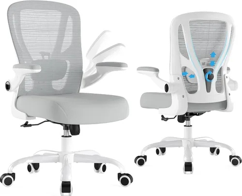 Silla de oficina ergonómica de escritorio, silla de malla para computadora, silla de trabajo transpirable con ruedas, soporte lumbar ajustable,