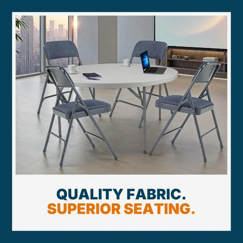 Miniatura 6 de OEF Furnishings Serie OEF2200 - Sillas plegables de doble bisagra acolchadas de tela de alta calidad para servicio pesado