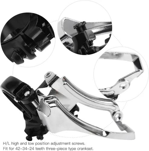Miniatura 2 de Desviador delantero de bicicleta, aleación de aluminio de montaña desviador delantero MTB desviador delantero 7/8/9 velocidad bicicleta desviador