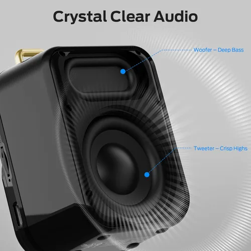 Miniatura 7 de Altavoces Bluetooth Monster S350, Altavoz Inalámbrico Portátil con Pantalla Táctil, Bluetooth 6.0, Altavoz de Regalo Retro con Mensaje y Alarma