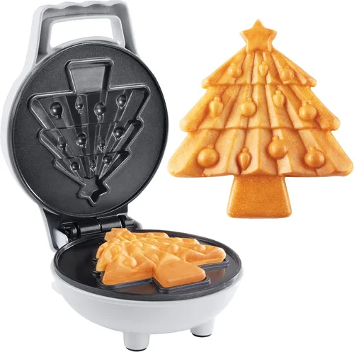 Miniatura 8 de Mini waflera de árbol de Navidad: haz que estas fiestas sean especiales para niños con una bonita waflera de 4 pulgadas, electrodoméstico eléctrico