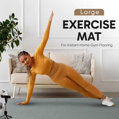 Miniatura 9 de Gorilla Mats Alfombrilla de ejercicio grande de alta calidad, de 6 x 4 x 1/4 pulgadas, ultra duradera, antideslizante, tapete de entrenamiento