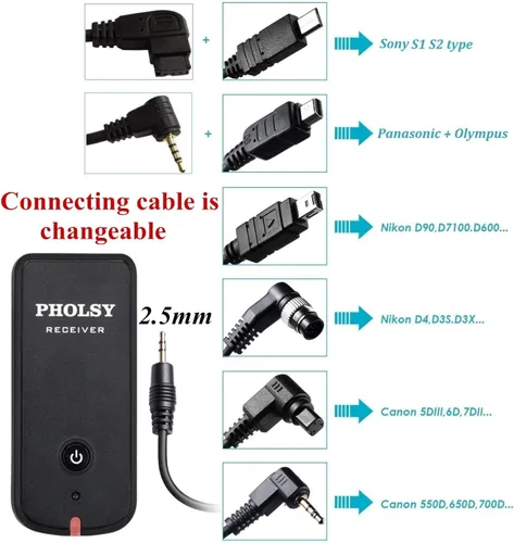 Miniatura 5 de PHOLSY Control remoto con temporizador de cámara con HDR compatible con Canon R100 R8 R6ii R7 R10 90D 250D 850D 6Dii 7Dii G1Xiii; para Olympus OM-1