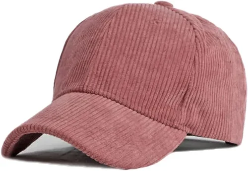 Gorra de béisbol unisex de pana vintage de color sólido ajustable para viajes al aire libre