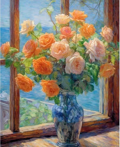 Miniatura 24 de Tucocoo Kit de pintura de lavanda por números con pinceles y pigmento acrílico sobre lienzo para adultos, diseño rústico de ventanas, arte floral