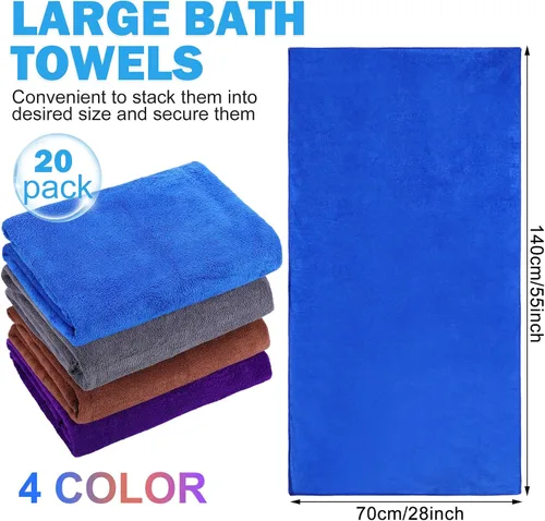 Miniatura 2 de Newwiee Juego de 20 toallas de baño a granel, toallas de baño grandes de secado rápido de 55 x 28 pulgadas para spa, gimnasio, salón, hotel y uso