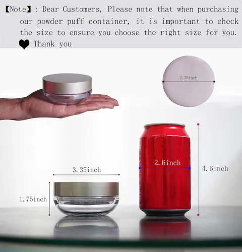 Miniatura 5 de Powder Puff Recipiente de maquillaje vacío reutilizable con tamiz de red elástica para fijar polvo, polvo facial, viajes y uso diario