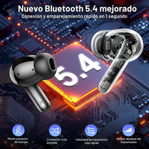 Miniatura 4 de Auriculares inalámbricos, auriculares estéreo 3D 2026 Bluetooth 5.4 con graves profundos, micrófono con cancelación de ruido 4 ENC, auriculares